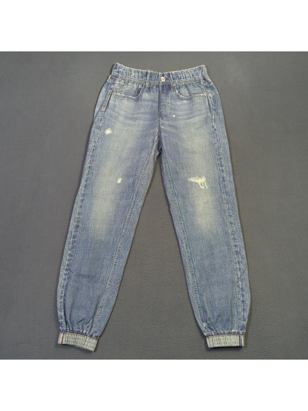 Rag & Bone Pants Womens XS Blue Miramar Joggers Cotton Terry Pull On Denim Print